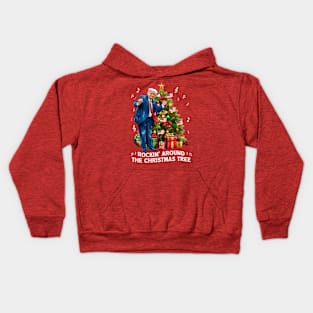 Funny Trump Dance Rockin Around the Christmas Tree Kids Hoodie